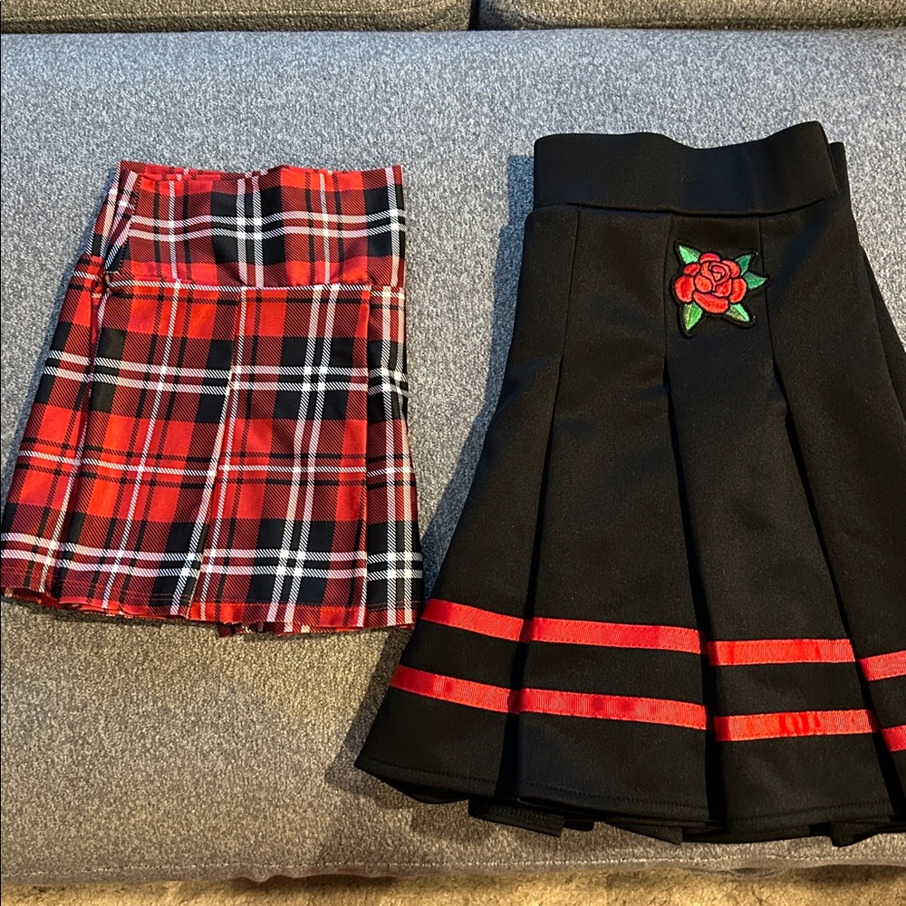 Spencers Body Rage Y2K Mini Skirt Junior's L Black Skater + Plaid Mini skirt
